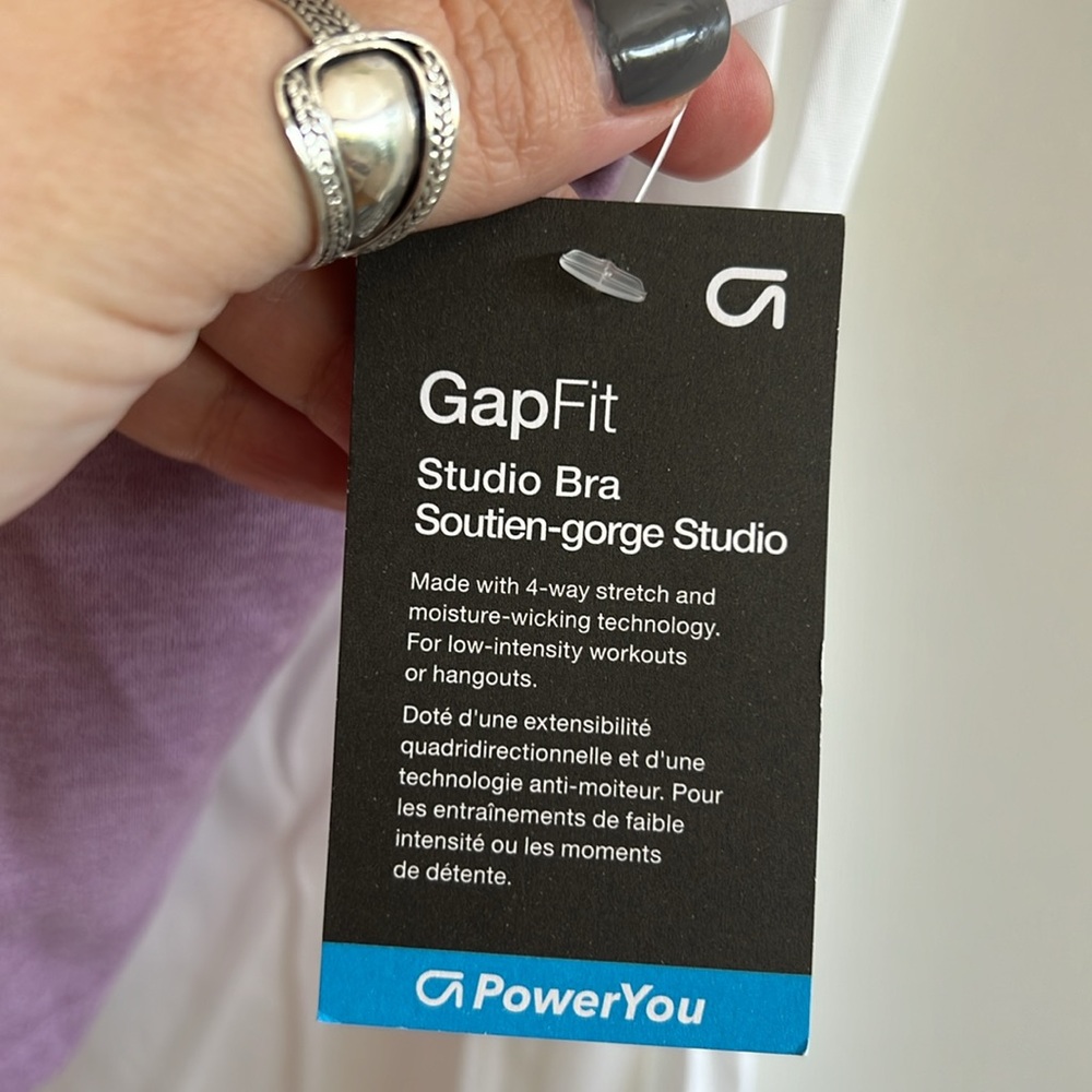 NWT Gap Fit Studio Bra, Lavender Size XL - Picture 6 of 11